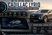 do the driving modes in cadillac lyriq offer different ranges or battery usages